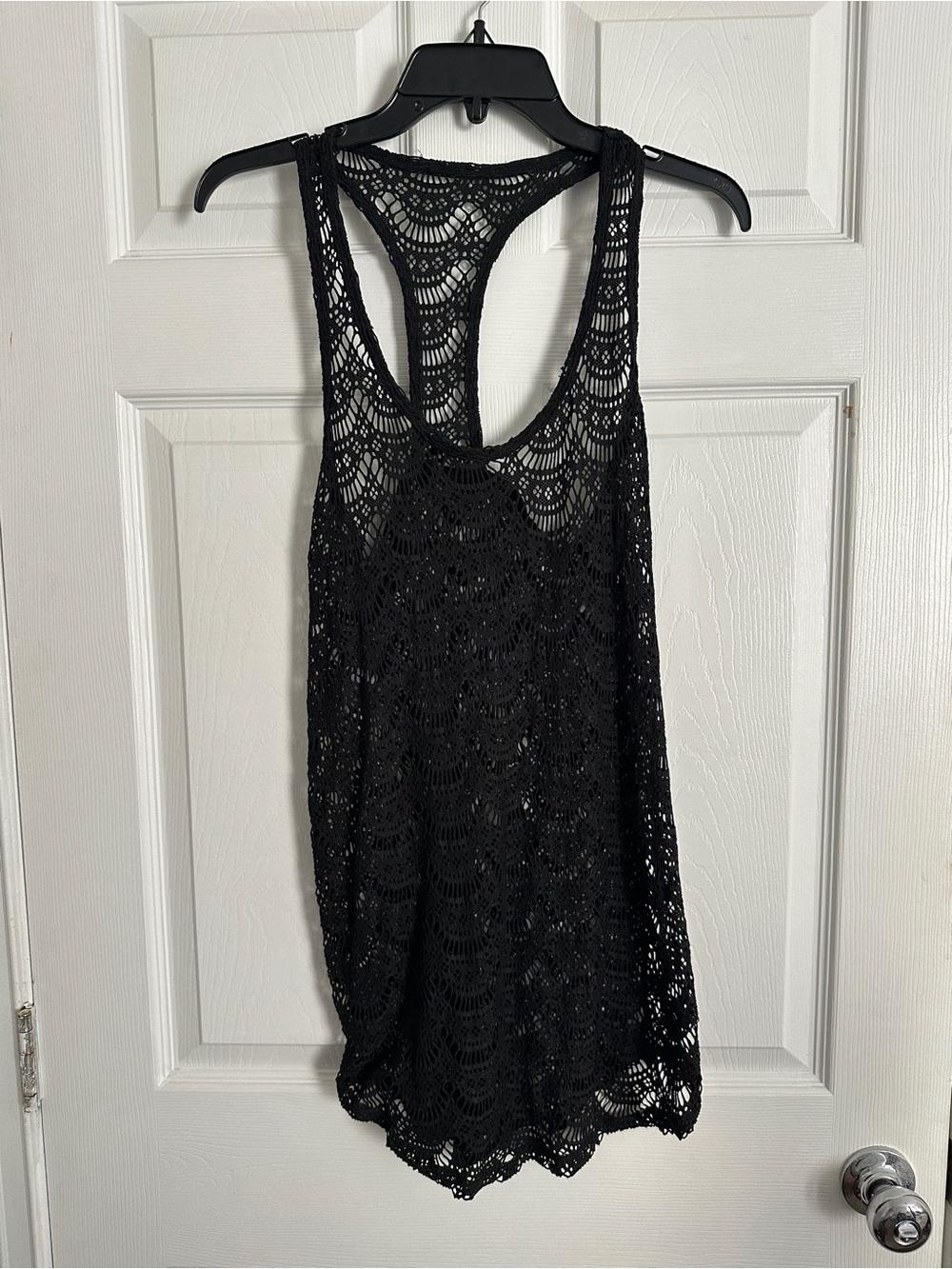 Roxy Black Crochet Racerback Swim Cover-Up